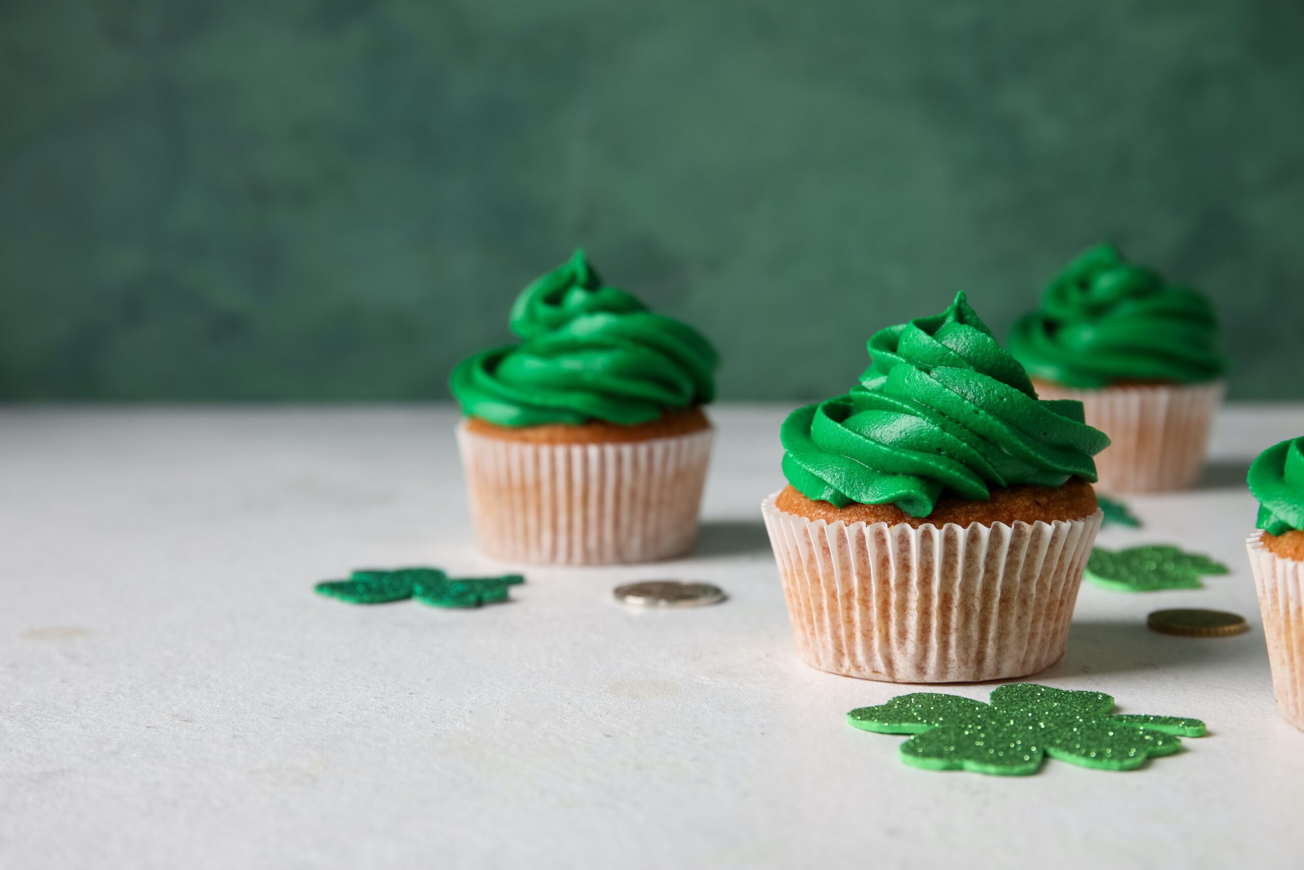 cupcake with green frosting