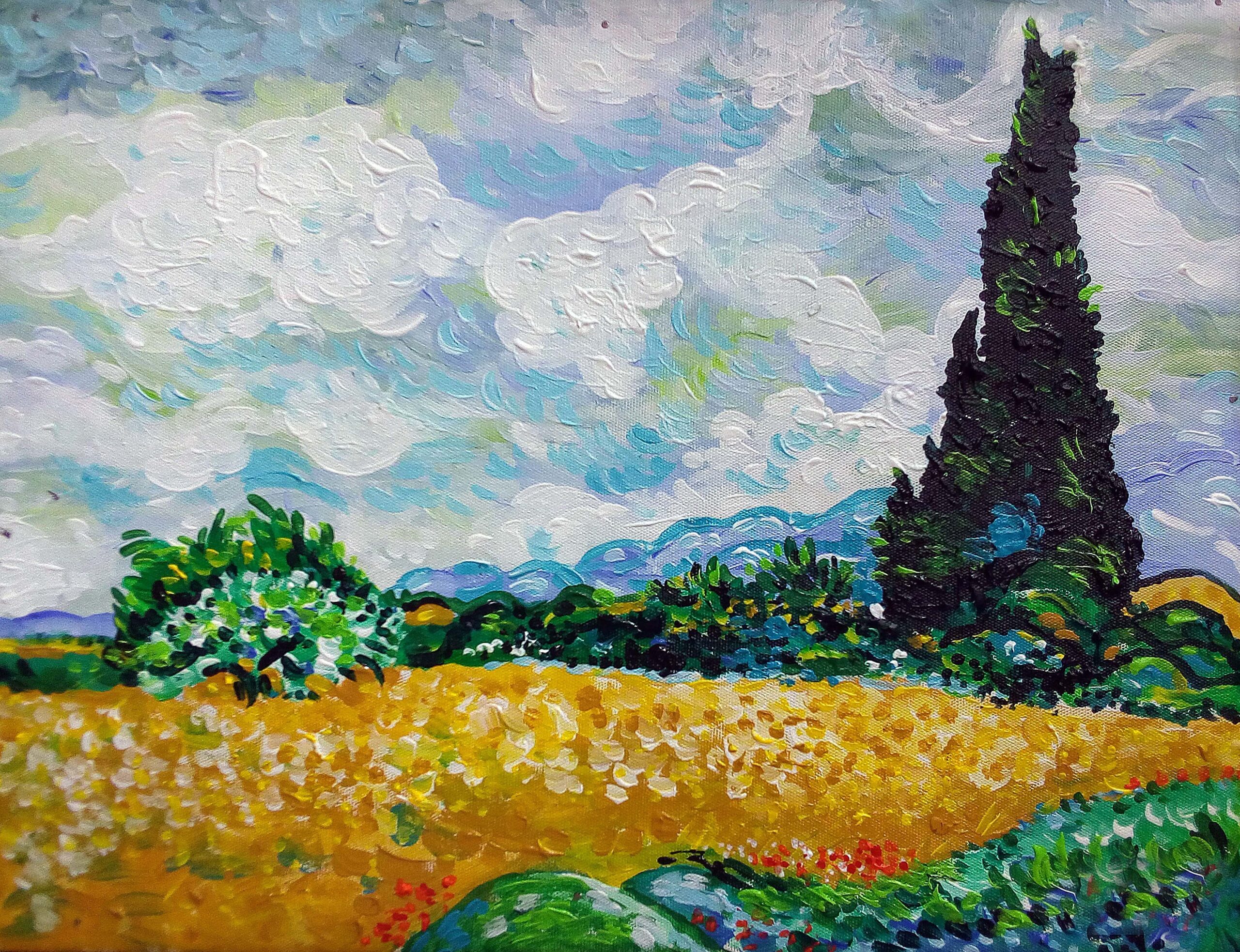 Van Gogh Wheat Field Painting
