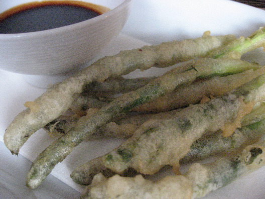 5 & Diamond Restaurant in Harlem serves up tempura asparagus with sticky black soy sauce
