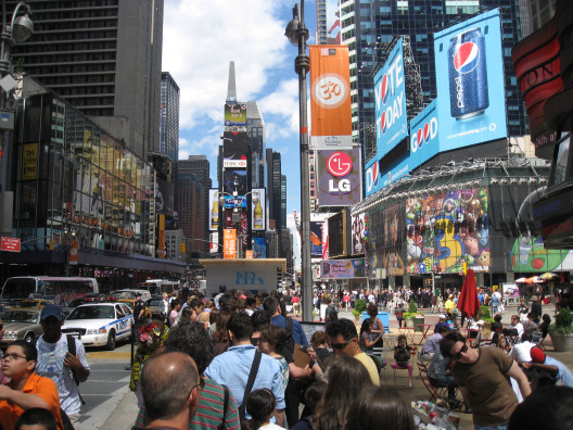 Key to the City is a new exhibition - here New Yorkers gather in Times Square to pick up your key