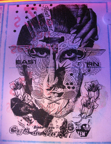 Artwork by Faile and Bast that causes sensory overload with colors and heavy imagery
