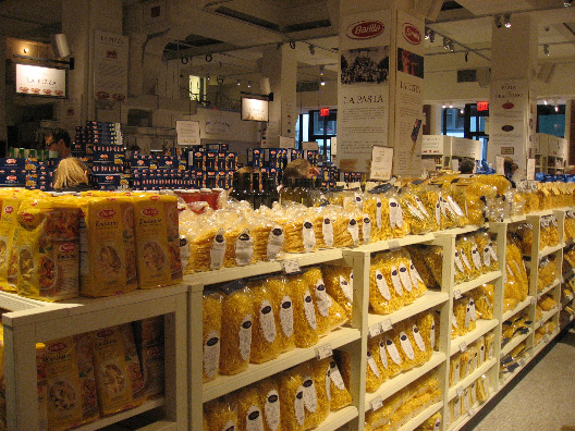 Isles of high quality pasta for sale at Mario Batali's Eataly NYC