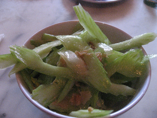Fatty Cue celery salad with tianjin preserved cabbage