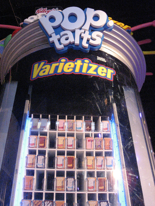 Pop Tarts Varietizer giant vending maching with a variety of pop tart flavors